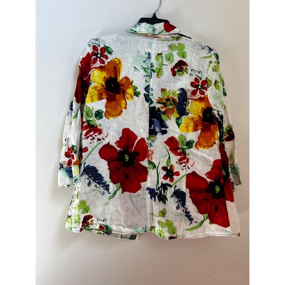 Coldwater Creek Floral Linen Tank Top & Button Down Shirt Jacket Set L - Picture 4 of 8